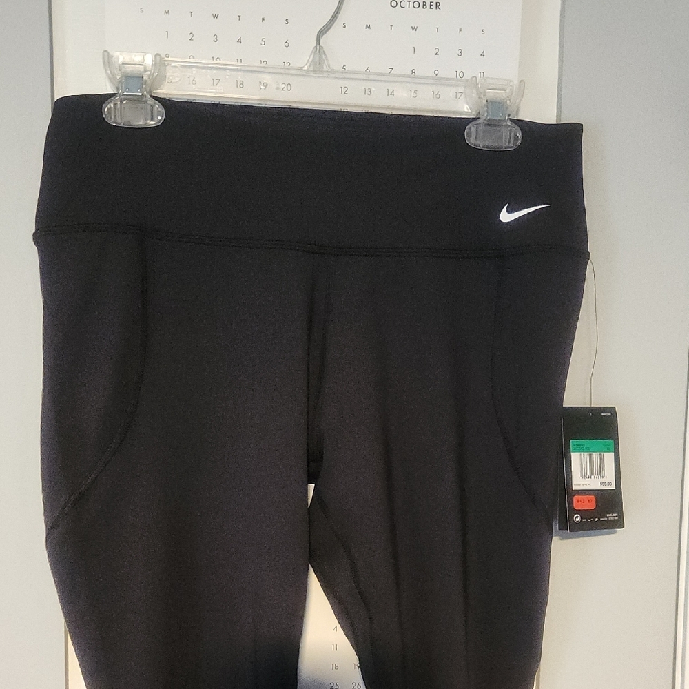 Nike Black and Orange Leggings (size XL)